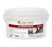 M-REPAR RAPID de Tecno Prodist - (2,5 kg) Mortero de fraguado rápido sin retracción, fijación de elementos en obra civil y sellado de filtraciones de agua. Color Gris