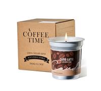 M&SENSE Café Latte Velas Aromáticas Soja 350g, Regalo para Madre y Abuela, Decoracion Salon Relajante, Aroma Café Suave, Lata de Aluminio Reciclable 73h, Velas Perfumadas Grandes de Aromaterapia