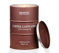 M&SENSE Velas Aromáticas Grandes Café capuchino - Larga Duración Sin Humo, Navidad para Profesores, Decoración Hogar Regalos, Velas otoñales 600g 130h