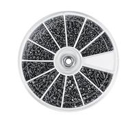 M1 M1.2 M1.4 M1.6 Kit de surtido de tuercas de tornillos pequeños 600 piezas 12 tipos para relojes, gafas, electrónica, etc.