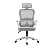 M102C Silla ergonómica - Altura ajustable,Soporte lumbar,Brazos ajustables,Cojín espacioso plegable,136kg máx,TÜV,Blanco - Nuevo
