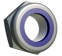 M12 Tuerca Hexagonal Hueca de Acero Aleado Chapado en Zinc Galvanizado, Tuerca De Bloqueo de Nylon (5 Piezas), Tuercas de Bloqueo de Acero y Nylon. (12 mm de diámetro)