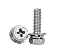 M3 M4 M5 M6 M8 M10 cabeza hexagonal empotrada en cruz con arandela Sem tornillo de acero inoxidable métrico tres hilos combinados(35mm (3pcs),M5)