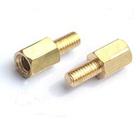 M3 x 8 mm + 6 mm Hex separadores Hombres, Longitud de la rosca macho 6 mm, latón, pack de 50 unidades