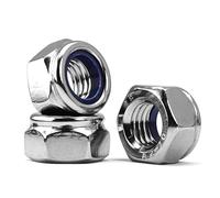 M4-0,7 Tuercas de Seguridad de Nylon, Tuerca Hexagonal Acero Inoxidable 304, Tuerca Autoblocante DIN985 (100 Piezas)