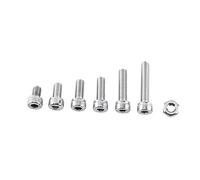 M4 A2 Stainless Steel Hex Socket Screws and Nuts Assortment, 250pcs Fastener Kit with Cap Button Flat Head Bolts, for DIY Repair Home Office Appliances Machinery (A: cabeza de gorra)
