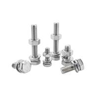 M4 M5 M6 M8 M10 M12 Juego de tornillos y tuercas hexagonales de acero inoxidable 304, tornillo de extensión completa grande(25mm,M10 (2set))