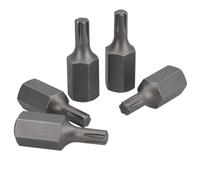 M5 Male Short (30mm) Ribe Bit 5 Pack With 10mm Hex End S2 Steel Bergen