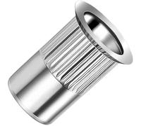 M6 Tuercas de remache ciego, cabeza avellanada, ranurado, cuerpo redondo, extremo abierto, 6mm inserción roscada, acero galvanizado, moleteada rivsert para acero, aleación, cobre, plástico (50 pcs.)