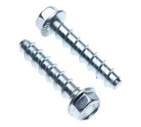 M8 Perno de anclaje para hormigón, tornillo autorroscante rosca gruesa, cabeza hexagonal, acero galvanizado (9.9x70 mm) Fijación metálica para ladrillo, piedra y hormigón (10 uds.)