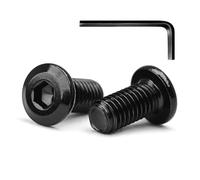 M8 x 16 mm 20 Piezas de Tornillos de Cabeza Hueca Hexagonal de Cabeza Plana Pernos, Acero Inoxidable A2 V2A, Pernos de Cabeza Plana, Rosca Completa, Óxido Negro (con Llaves Allen)