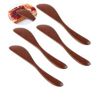 Mabor 4 cuchillos de mantequilla de madera, cuchillos esparcidores de mermelada de 6 pulgadas, esparcidores de queso de gelatina, cuchillos de condimentos marrón rojizo, esparcidores de sándwich para