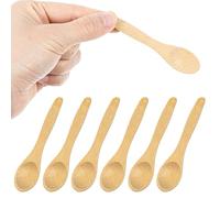 Mabor 6 cucharas pequeñas de madera, mini cucharas pequeñas hechas a mano de 3.54 pulgadas, pequeñas cucharillas de madera para tarros, crema, miel, especias, suministros de cocina