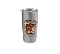 Maccabee's Oil Co. sigue ardiendo desde 164 a. C. Cresta de la Menorá Vaso térmico de acero inoxidable de doble pared