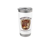 Maccabee's Oil Co. sigue ardiendo desde 164 a. C. Cresta de la Menorá Vaso térmico de acero inoxidable de doble pared
