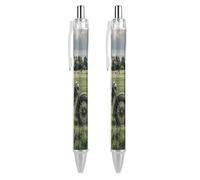 maccbn 2 bolígrafos retráctiles de gel de 0,5 mm, tinta negra líquida suave, para deportes, motocicletas, con agarre ergonómico cómodo, de secado rápido y sin manchas, recargables, para oficina para