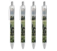 maccbn 4 bolígrafos retráctiles de gel de 0,5 mm, tinta negra líquida suave, para deportes, motocicletas, con agarre ergonómico cómodo, de secado rápido y sin manchas, recargables, para oficina para
