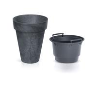 Maceta 2 en 1 con contenedor para interior y exterior en diseño moderno
