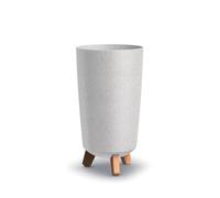 Maceta alta con patas GRACIA TUBUS SLIM ECO WOOD Blanco, 19,5x19,5x36,5 cm
