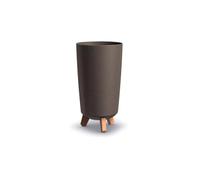 Maceta alta con patas GRACIA TUBUS SLIM ECO WOOD Café, 23,9x23,9x44,5 cm