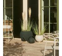 Maceta AYTM Globe, Ø 60 cm, negra, aluminio, acero
