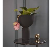 Maceta AYTM Torus, negra, Ø 22 cm, altura 30,6 cm, hierro