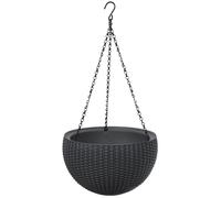 Maceta colgante antracita moderna resistente clima 3 cadenas 8,6L Keter