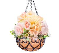 Maceta Colgante de Metal de 25 x 25 x 12 cm, macetas Colgantes de Alambre, cestas de Flores Colgantes de Techo, Cesta Decorativa para Colgar en el hogar, jardín