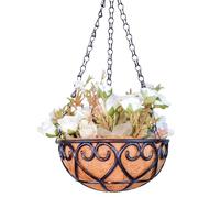 Maceta Colgante de Metal de 30 x 30 x 13 cm, macetas Colgantes de Alambre, cestas de Flores Colgantes de Techo, Cesta Decorativa para Colgar en el hogar, jardín