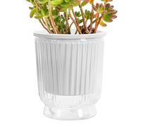 Maceta con autorriego: de Cultivo hidropónico Transparente, Maceta de Interior con depósito Profundo, Recipiente de Transparente, Material ABS PP | Riego automático