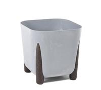 Maceta con Drenaje de Agua, Ancho 21 cm, 6 L, Maceta Moderna con Patas Elegantes, Maceta de plástico para Interior y Exterior, Aspecto de hormigón, Color Negro