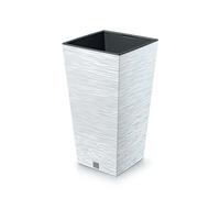 Macetero Color Blanco, con depósito, colección Furu, de 34,5 x 34,5 x 66 cm, Capacidad de 24 L.