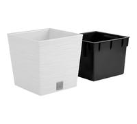 Prosperplast Macetero Color Blanco, con depósito, colección Furu, de 24 x 24 x 23,5 cm, Capacidad de 7,5 L.