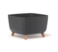 Prosperplast Gracia Square - Maceta con Patas extraíbles con inserción para Interior y Exterior, 39 x 39 x 27 cm, Color Gris
