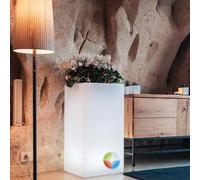Maceta cuadrada Led multicolor con cable de resina 40x40 Cm alta 80 cm mod. ...