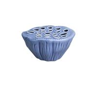 Maceta de cerámica de loto, maceta de agua de 14 cm, cuenco para bonsái, maceta de loto para exhibición de flores, suculentas y plantas hidropónicas (azul)