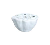 Maceta de cerámica de loto, maceta de agua de 14 cm, cuenco para bonsái, maceta de loto para exhibición de flores, suculentas y plantas hidropónicas (blanco)