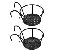 Maceta de Hierro Cestas, Maceteros Colgantes Exterior, Cestas Colgantes de 2 Piezas, Barandilla Colgante Macetero Cestas, Hierro Jardinería Maceta Redonda, Maceteros Macetas Cestas Colgantes