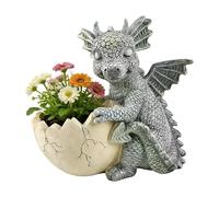 Maceta de huevo de dragón, resina de 15,5 x 12,6 x 15,6 cm, maceta estilo cáscara de huevo para plantas de cactus, jardín de balcón, decoración de escritorio, uso en el hogar, decoración de plantas de