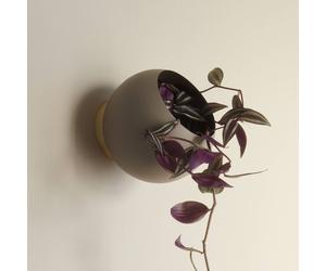 Maceta de pared Globe de AYTM, Ø 17 cm, marrón grisáceo, aluminio