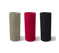 Vaso moderno in resina tondo H 90 Ø 35 Tortora modello Barocco