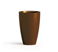MACETA RESINA H 50 LÚCIDA MARRÓN REDONDA DECORACIÓN MODERNA LIVING DISEÑO