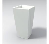 Vaso moderno in resina rettangolare H 90 bianco modello Egizio
