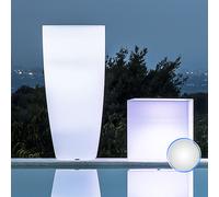MACETA DE RESINA REDONDA CON LUZ MODERNA LED VARIOS COLORES JARDIN PISCINA