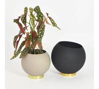 Maceta Globe de AYTM, Ø 21 cm, negro, aluminio, acero