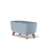 Prosperplast Gracia Case Maceta Rectangular - 19,5 x 39 x 18,7 cm - para Interior y Exterior - Maceta Resistente a la Intemperie - Macetero con Inserto extraíble - Macetero Gris