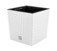 Maceta + Inserto Macetero Aspecto Ratán RATO LOW DRTS400L Blanco