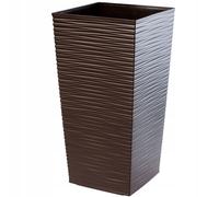 KADAX Macetero Alto de Diseño Moderno para Plantas de Interior y Exterior, Maceta Grande de Plástico, Jardinera Alta (Marrón, Texturizado, 75.5 cm, Aprox. 54L)