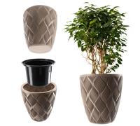 Maceta KADAX con inserto y asas, macetero, beige, 39 cm