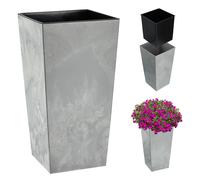 KADAX Macetero Alto de Diseño Moderno para Plantas de Interior y Exterior, Maceta Grande de Plástico, Jardinera Alta (Gris, Imitación Hormigón, 68 cm, Aprox. 29L)